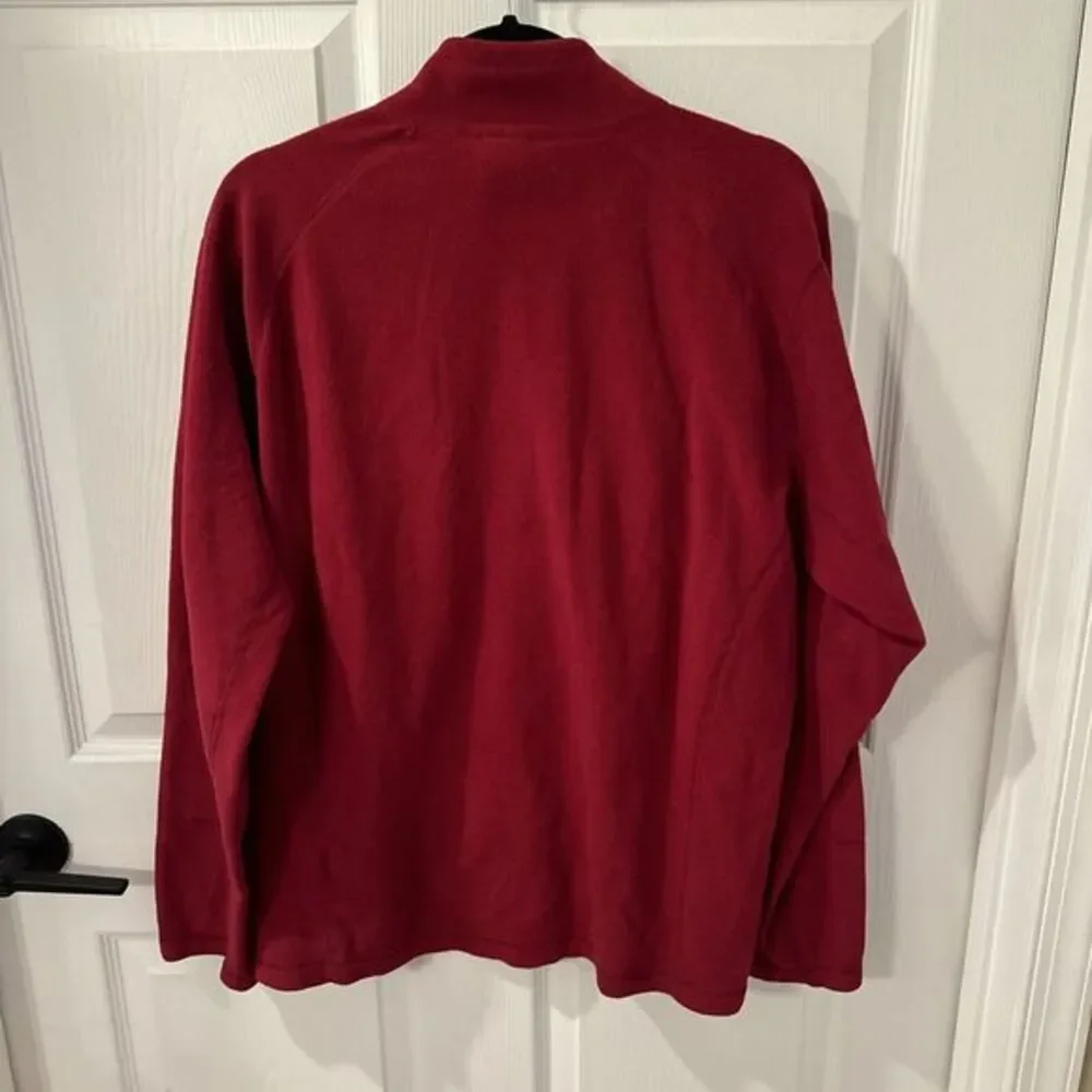 The North Face Apex Soft Shell Fleece Jacket Mens sz‎ Large Red Gray 1/4 Zip Up